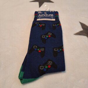 Men's Fashion Novelty Casual Dress Blue Video Game Controller Socks Size 6-12‎